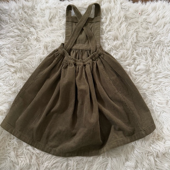 The Simple Folk corduroy pinafore dress in Olive - Picture 3 of 5